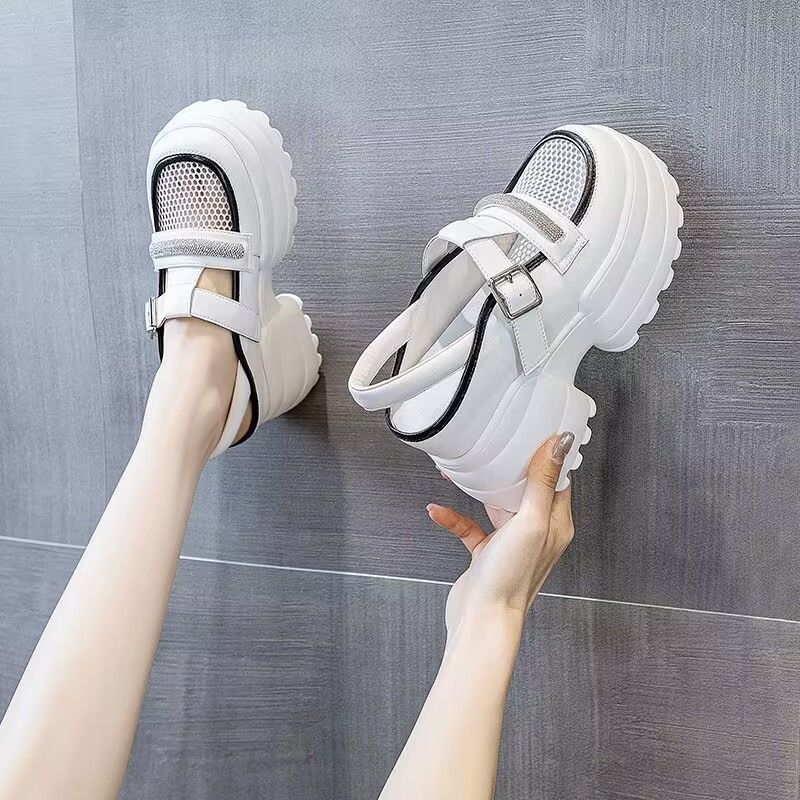 Mesh Breathable Closed Toe Platform Shoes Summer Wear New Wedge Platform Platform Sandals Summer Women's Shoes