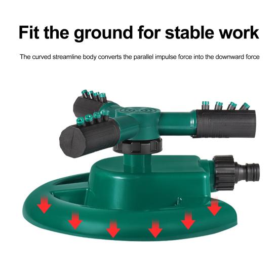 3-Arm Lawn Sprinkler 360 Degree Rotating Large Area Sprinkler Adjustable Water Spray
