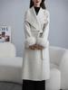 2025 Women's French Double-Faced Wool Coat with Cashmere & Real Fox Fur