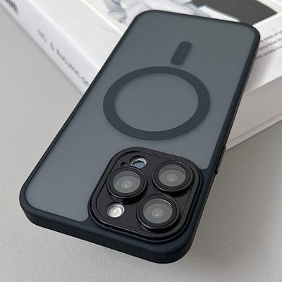 Magnetické luxusní matné průsvitné brnění nárazuvzdorné pouzdro pro iPhone 16 15 14 13 12 11 Pro Max pro bezdrátové nabíjení MagSafe