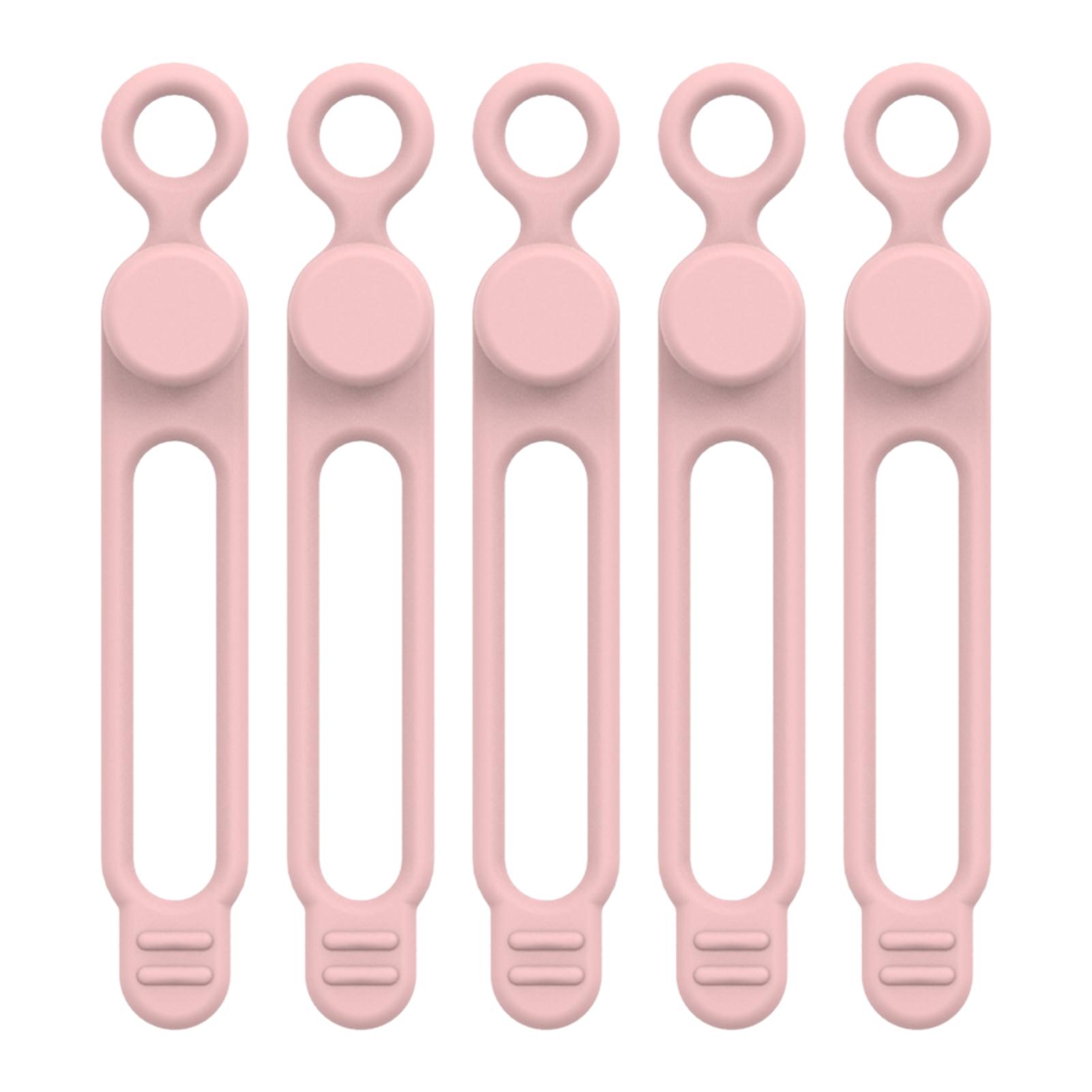 Silicone Cable Ties Reusable Soft Wire Ties Cord Keeper Cable Holder Reusable Soft Cord Wraps For Kitchen Appliance Cord USB розовый