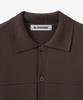 BLOND9 Soft Pointed Tuck Collar Knit Shirt_Brown