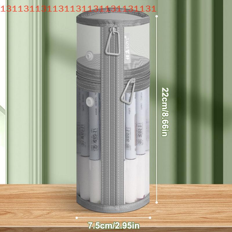 Netzstoff Doppelnutzungs-Make-up-Pinselaufbewahrungstasche Tragbares Pinsel-Etui Einfache Große Kapazität Pinsel-Eimerhalter Reise Stehbeutel