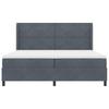 Box Spring Bed with Headboard Dark Grey 200 x 200 cm Velvet