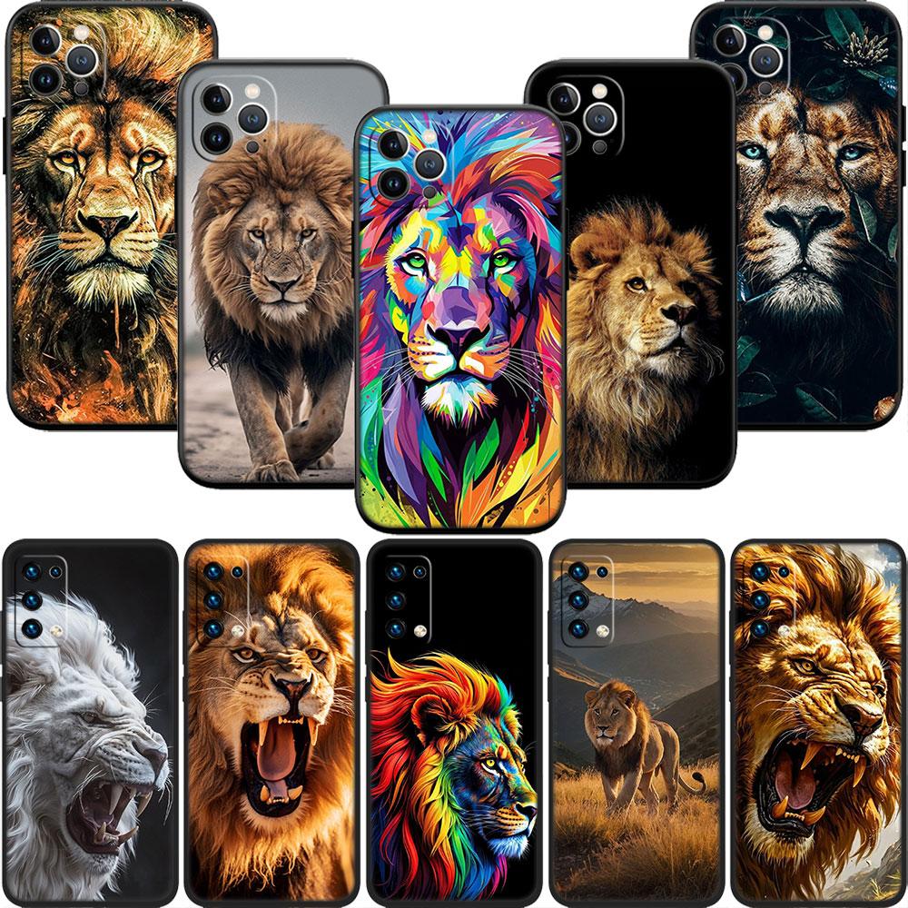 LO5 Animal Lion Soft Shell Phone Case for Samsung Galaxy S20 S21 S22 Ultra FE + Plus A21S A22 A24 A25 A26 A30 A30S A31
