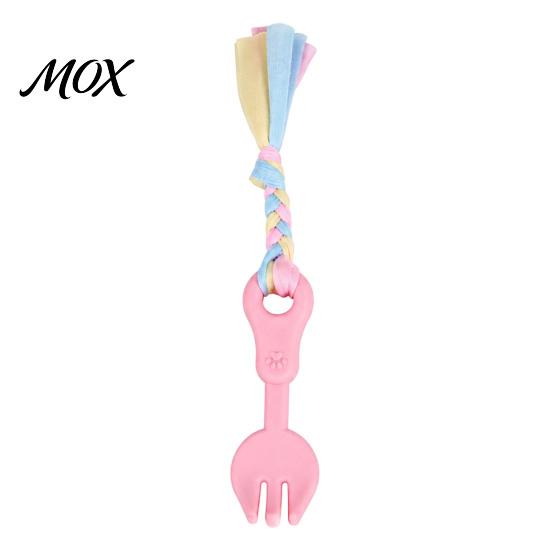 Small Medium Dog Play Toys Pet Molar Teeth Cleaning Fork Toy, Durable Woven Rope Training Macaron Aggressive Chewers Colors Interactive TPR