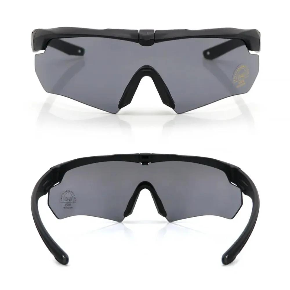 Taktische Brille CS Airsoft Winddicht Armee Schießen Polarisierte Brille HD 3 Linsen Motorrad Radfahren Outdoor Sichere Brille