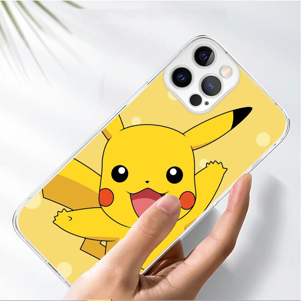 Clear Case For Apple iPhone 11 14 13 Pro 12 7 8 Plus SE 2022 XR X XS Max 6 6S 14Pro Silicone Phone Cover Retro Anime Pokemon