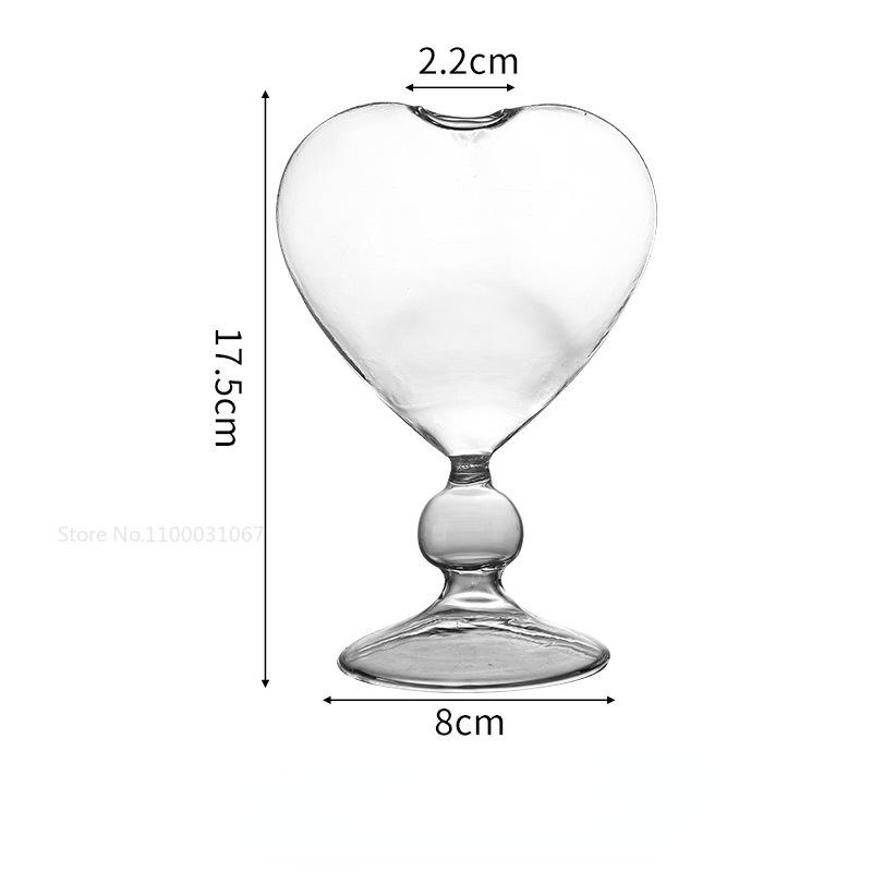 6PC/lot Heart Shaped Wine Glass Novelty Cocktail Drinking Glasses Bar Drinkware Unique I Love You Valentines Day Gifts for Her