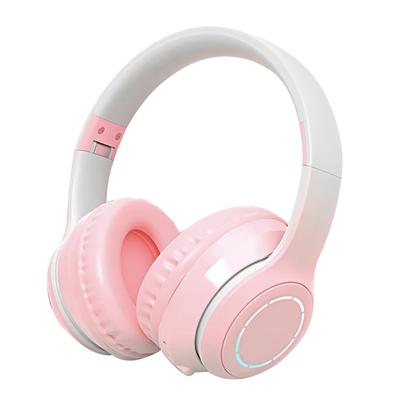 Bluetooth Headphone Heavy Bass Noise Cancelling Foldable Gradient Color Wireless Headset with Light for Phone Laptop