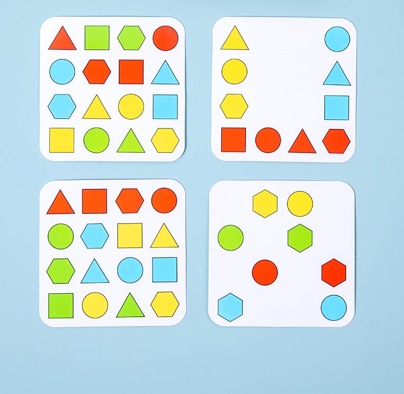 Wooden Geometric Shape Matching Game for Children's Education and Parent-Child Interaction