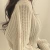 Loose Vintage Harajuku Lantern Long Sleeve Women Sweater Korean Autumn Winter Knitwear Soft Warm Tops Chic Solid Femme Sweater