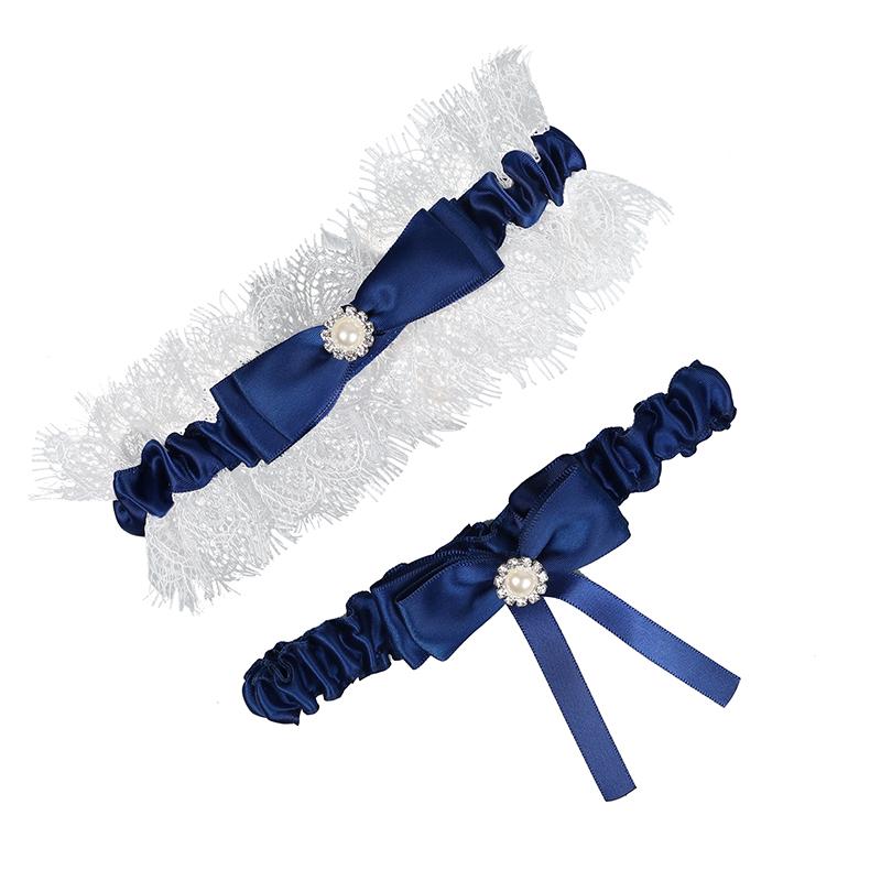 Jarretières à nœud en dentelle, 2 pièces, photographie de fête, accessoires de boucle de jambe de boule de mariage Sexy