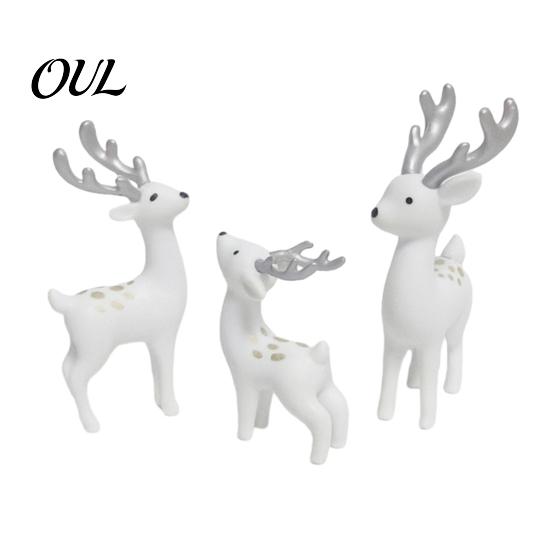 Small Animal Figure for Moss Micro Landscape 3 Pcs Mini Deer Figurines, Cute Woodland Decoration, Miniature Versatile Landscaping Accessory