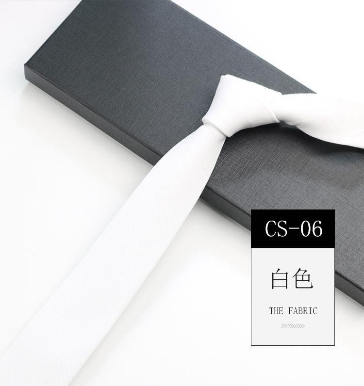 Men'S Tie Narrow 6Cm Hand-Made Cotton Casual Professional Shirt Literary And Simple Women'S College Pure Black Tie