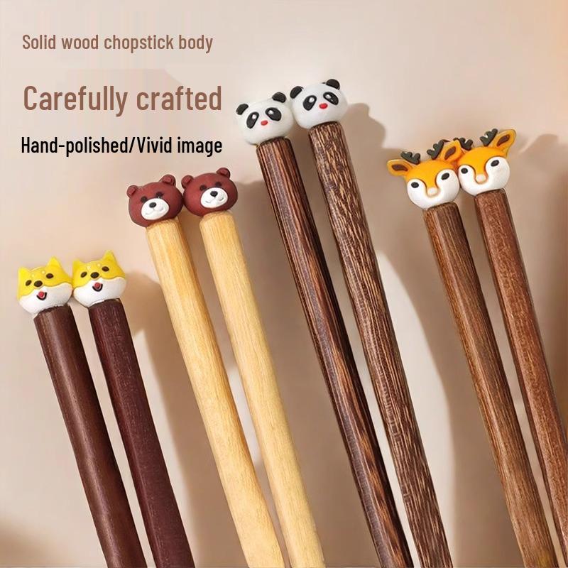 High-End Baby Training Chopsticks - Cartoon Wooden, Anti-Mold Design for Kids