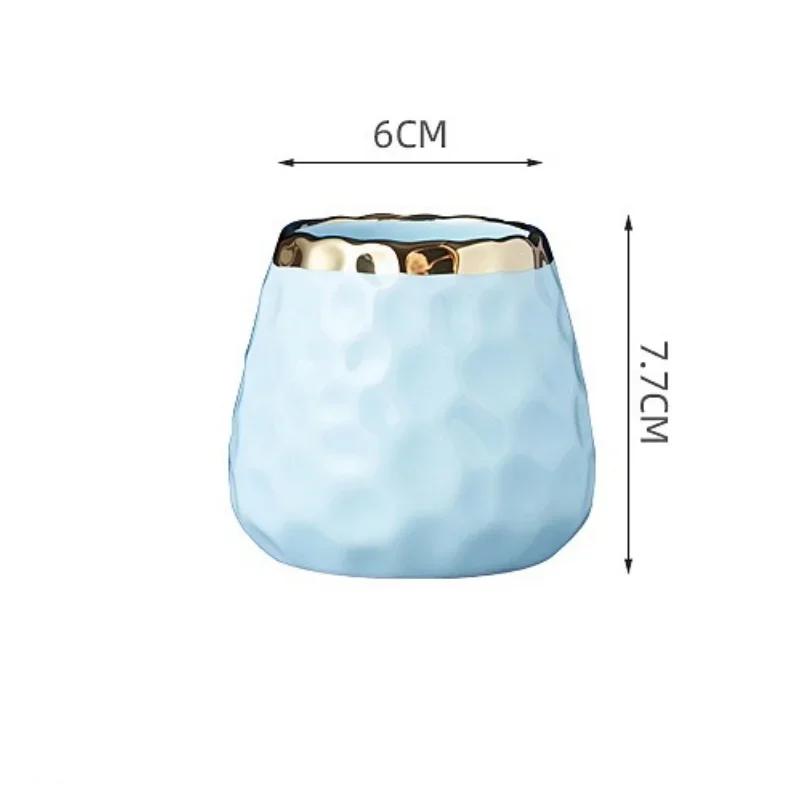 Creative Ceramic Storage Jar Concave Stria Gold Edge Malleolar Stria Dried Fruit Nut Bean Raisin Storage Jar Golden Tableware