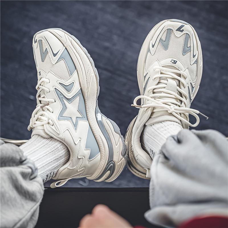 Fashion Autumn Men Casual Sneakers Stars  Vintage Shoes Tennis Running Sneakers Breathable Lace Up Sports Shoes For Male 39-44