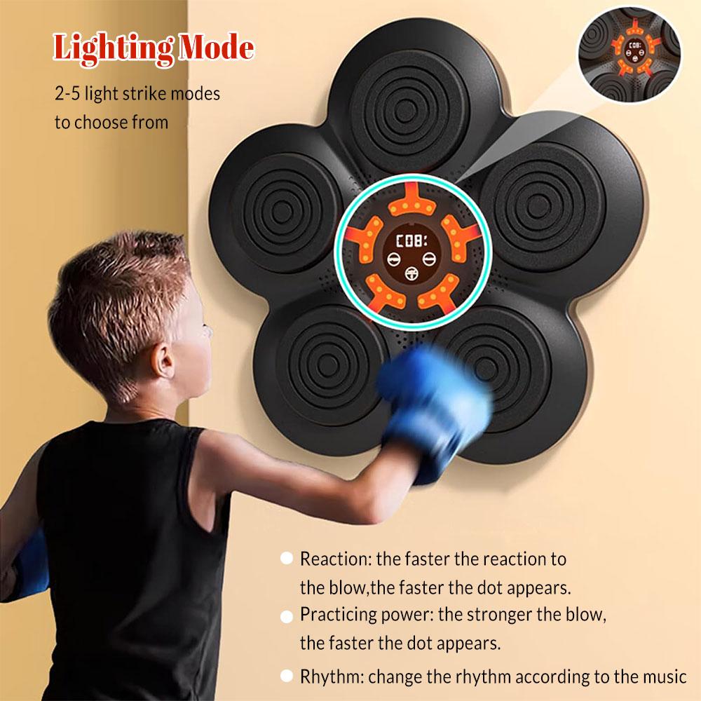 Smart Bluetooth Music Boxing Machine Wall Mounted Boxing Machine LED Lighted USB Charging Sandbag Boxing Training Equipment