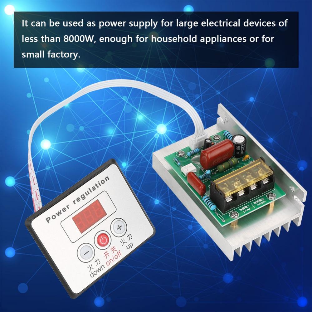 8000W AC220V Speed Controller Regulator High Power Easy Installation SCR Speed Controller Temperature Regulation Digital