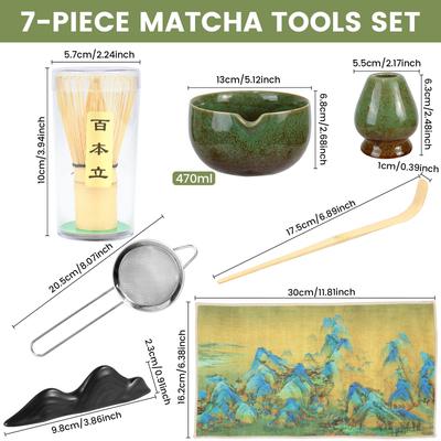 Ensemble fouet à matcha facile à nettoyer, ensemble bol et fouet à matcha polyvalent, kit matcha robuste comprenant un bol à matcha