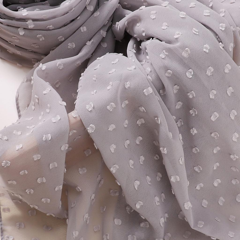 New Arrival Premium Chiffon Mini Pleated Pom Pom Shawl Non-Iron Wrapped Chiffon Pleated Hijab