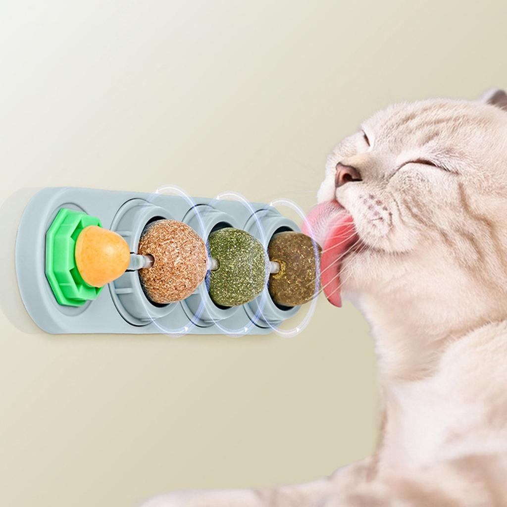Catnip Balls - Catnip Balls That Stick To The Wall - Healthy Chewable Lickable Snacks For Kittens - Interactive Toys For Cats To Ease Their Anxiety