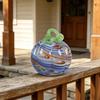 Mini Hand Blown Glass Pumpkin Ornament Collectible Thanksgiving Halloween Faux Crystal Pumpkin Hanging