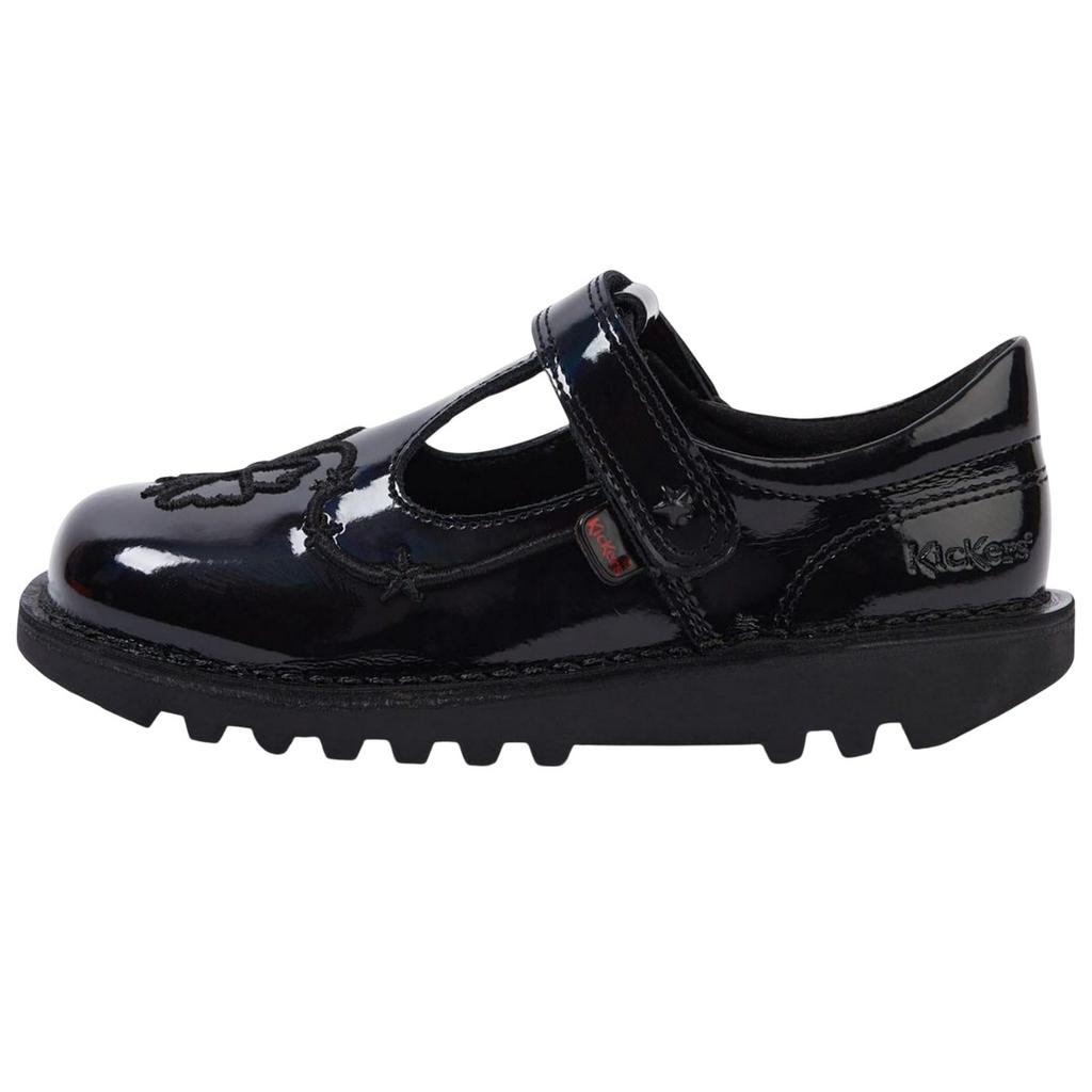 Kickers Girls Stardust Patent Leather T-Bar School Shoes