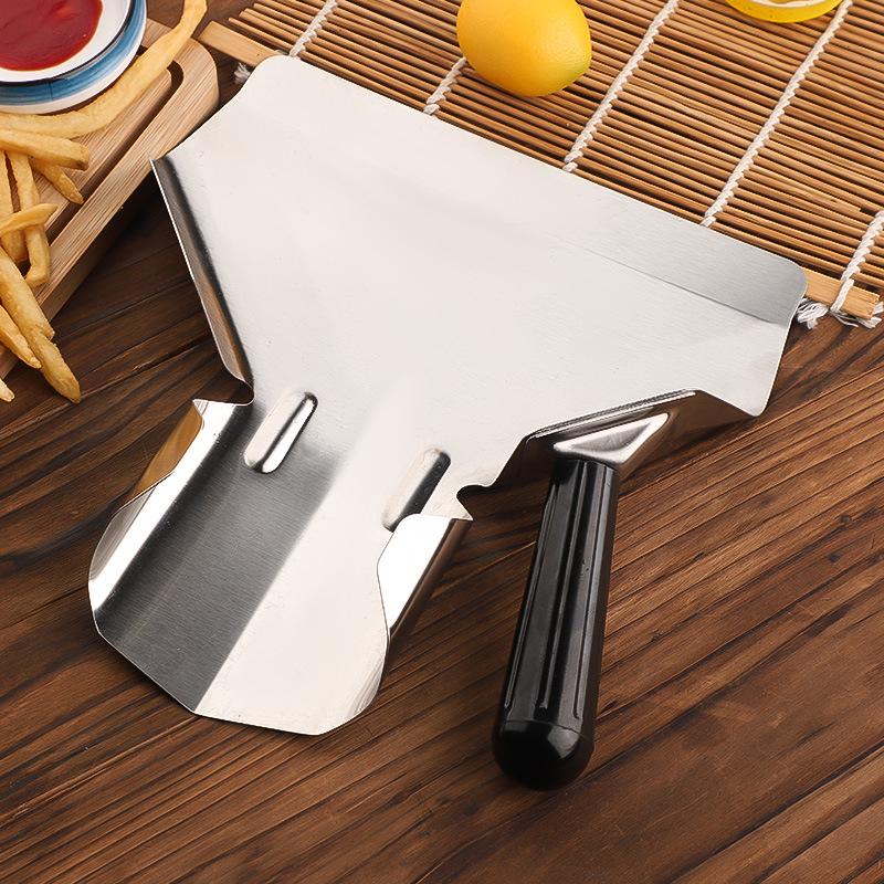 Stainless Steel Single-Handle French Fry Shovel - Ideal for Burger Shops