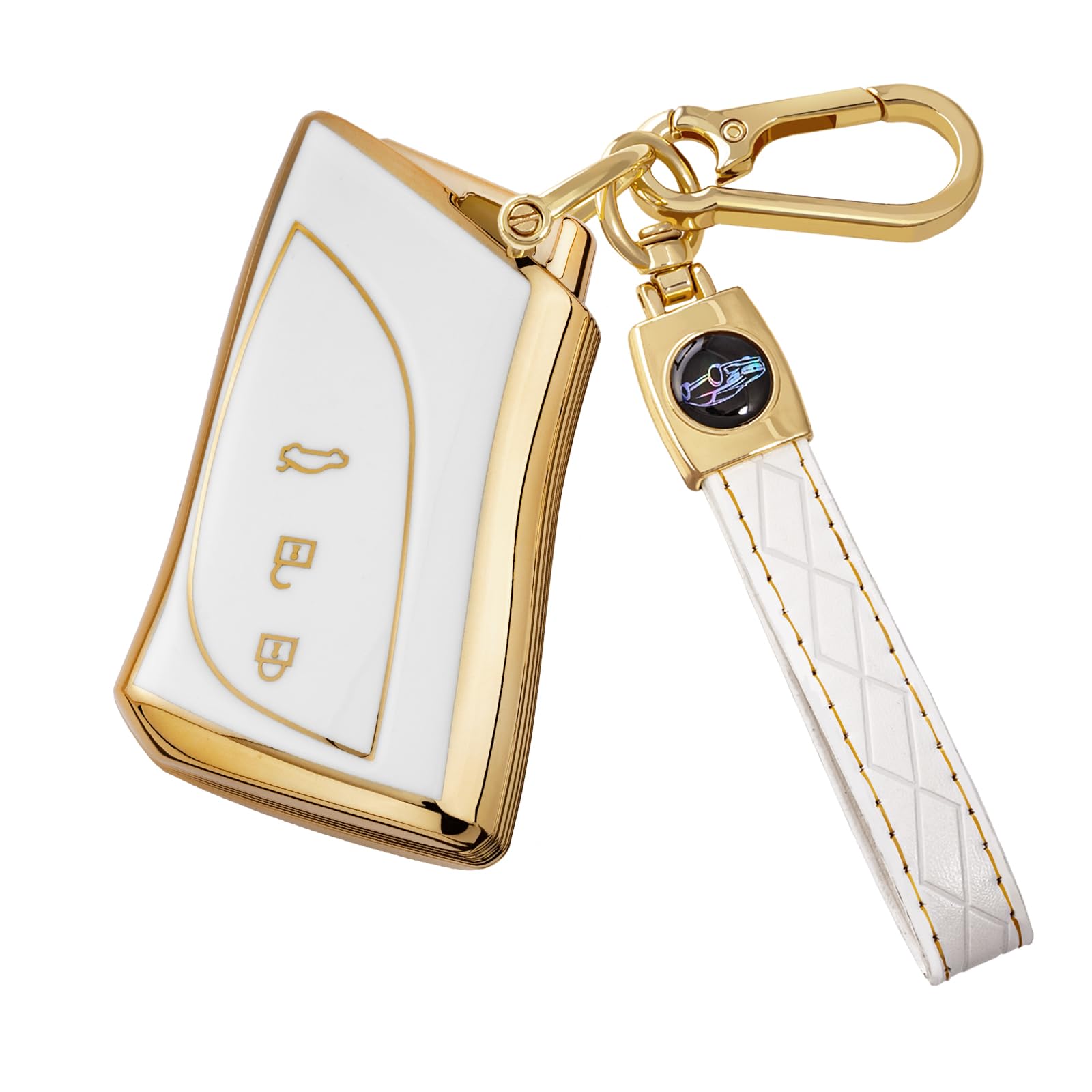 

[Унхоке] Совместимый с Lexus LC LS UX ES UX250h UX200 LC500h Чехол для смарт-ключа белый