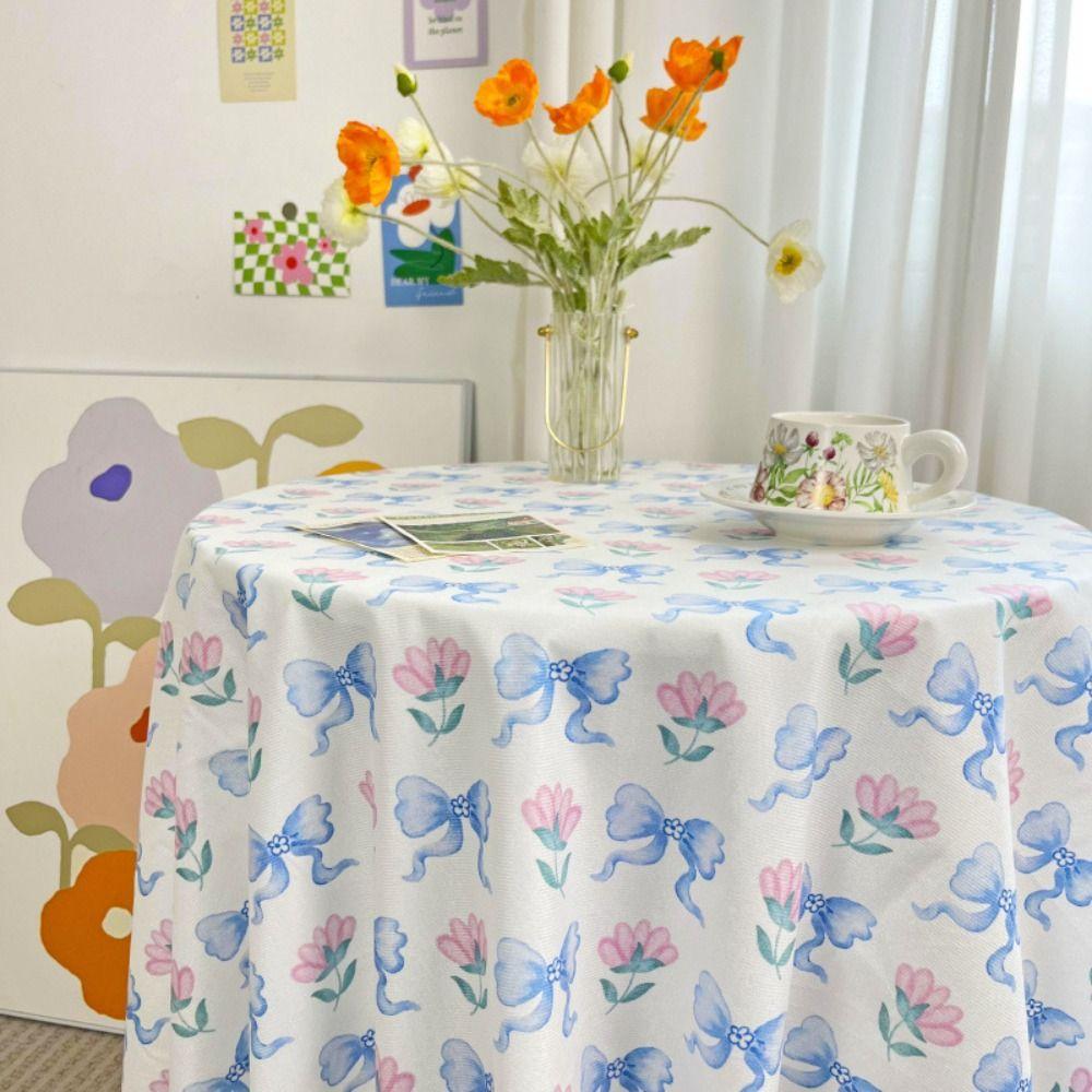 Light Luxury Coffee Table Cover Vintage Round Table Tablecloth Cute Floral Table Cloth  Kitchen