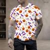 Men S Plus Size Round Neck Short Sleeve Halloween Printed White T Shirt