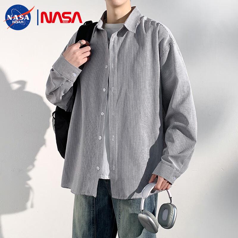 

Мужская полосатая повседневная рубашка с длинным рукавом NASA NOAH 2XL