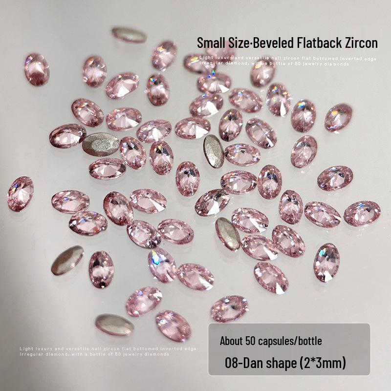 

Розовый циркон, шармы для нейл-арта: Нерегулярные, скошенные, супер блестящие накладные украшения