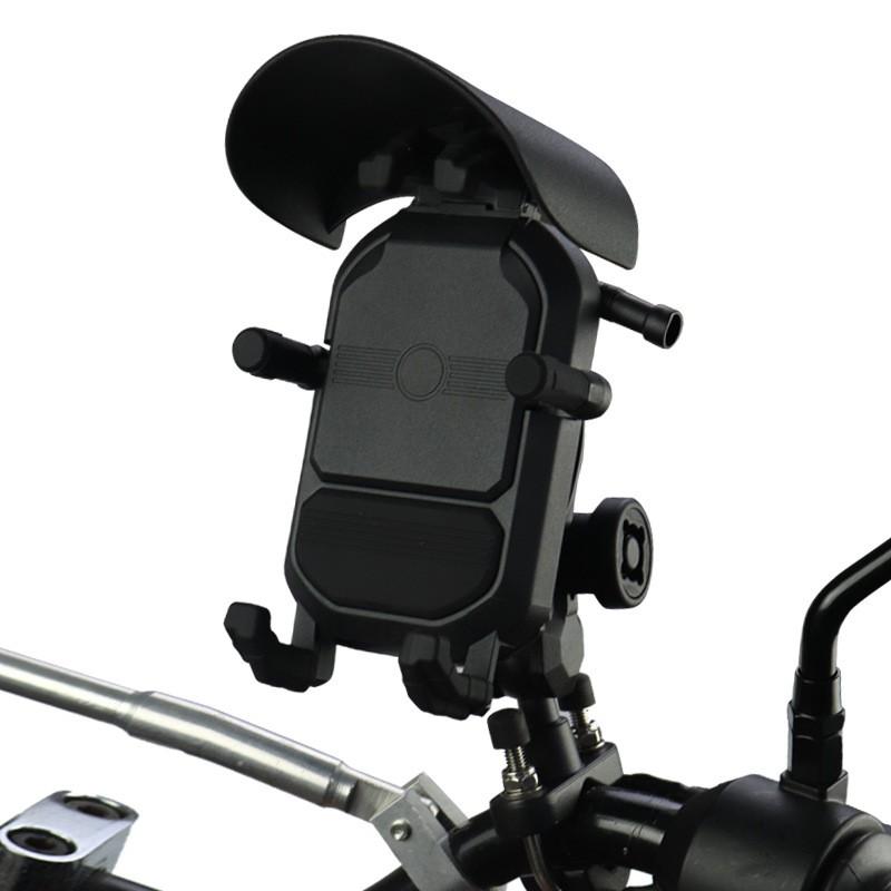 Motorcycle Phone Mount With 15W Wireless Charging Shock Absorption Anti-Theft Lock 10-24V Bikes