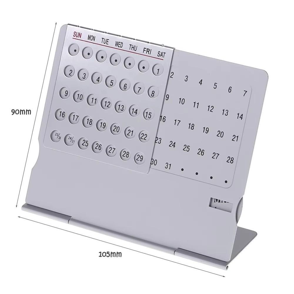 Aluminum Alloy Perpetual Calendar Mini Standing Monthly Desktop Calendar  Home