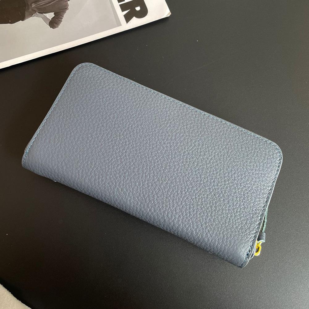 Retro Echtes Leder Damen Geldbörsen Luxus Markenstil Motorrad Lange Geldbörse Ohne Logo Hohe Kapazität Nieten Clutch Tasche Geldbörse