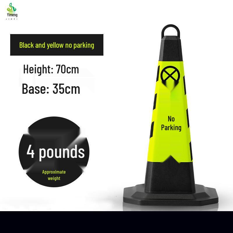 Heavy-Duty Rubber Traffic Safety Cone - No Parking (3-Pack)