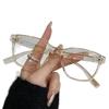 No makeup retro anti-blue glasses versatile PC flat glasses new personalized color-changing anti-blue glasses