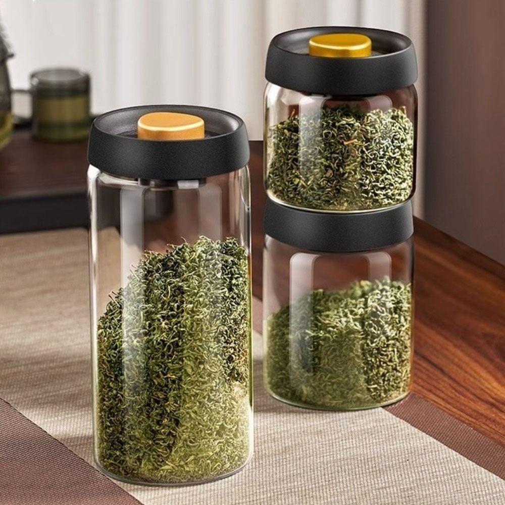 Glass Coffee Bean Tank Manual Vacuum Sealed Air Extraction Airtight Container  Tea Storage