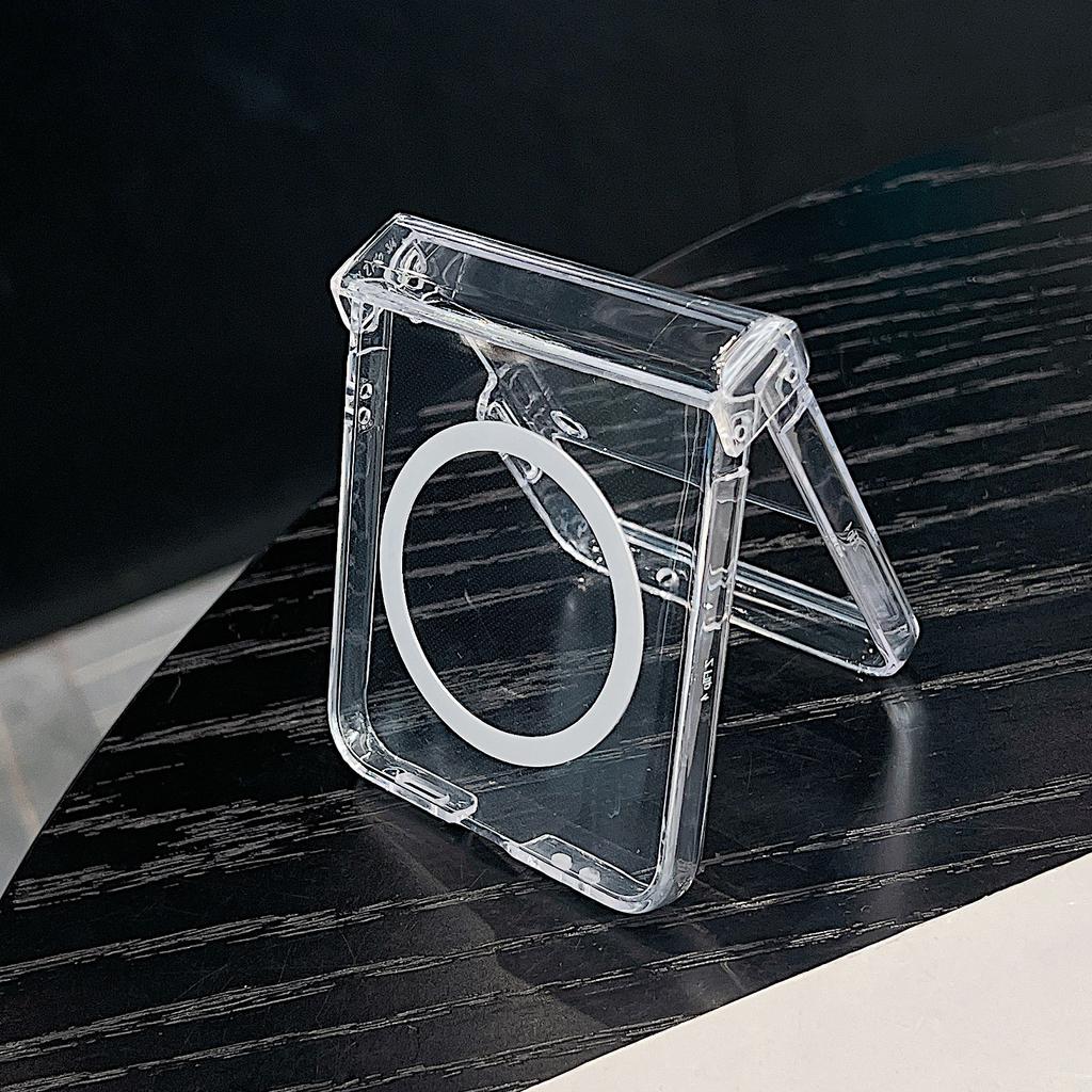 For Magsafe Magnetic 3PCS Case for Samsung Z Flip6 Flip5 Flip4 Shockproof Transparent Pc Hard Slim Phone Case Cover