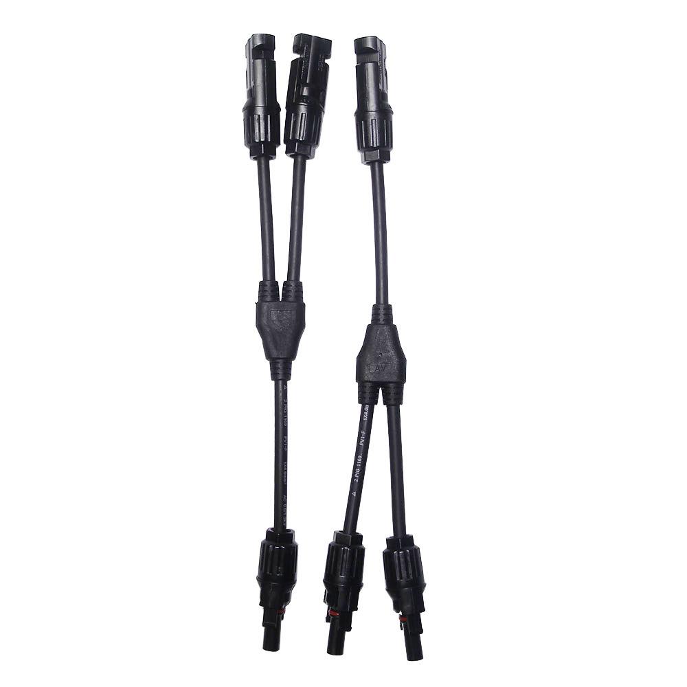 MC4 Y-Type Photovoltaic Combiner Cable: 2-in-1-Out Male/Female Waterproof Connector