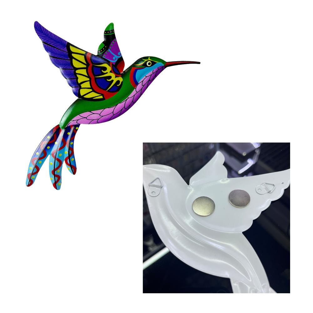 3D Colorful Garden Birds Sculpture Outdoor Iron Hanging Decor Ornaments,Wall Art Decorations for Fence Patio Balcony Living Room