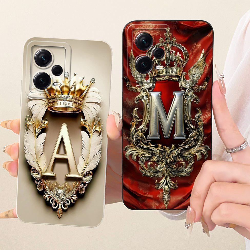 For Xiaomi Poco X5 5G Case Cover Luxury A-Z Letters 2D Painted Silicone Phone Casing For PocoX5 5G 22111317PG 22111317PI