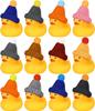 12 Pcs Rubber Ducks With 12 Sunglasses/ Hats/ Headwear/ Scarf Small Cruise Ducks In Bulk Mini Rubber Duckies Toys Gift