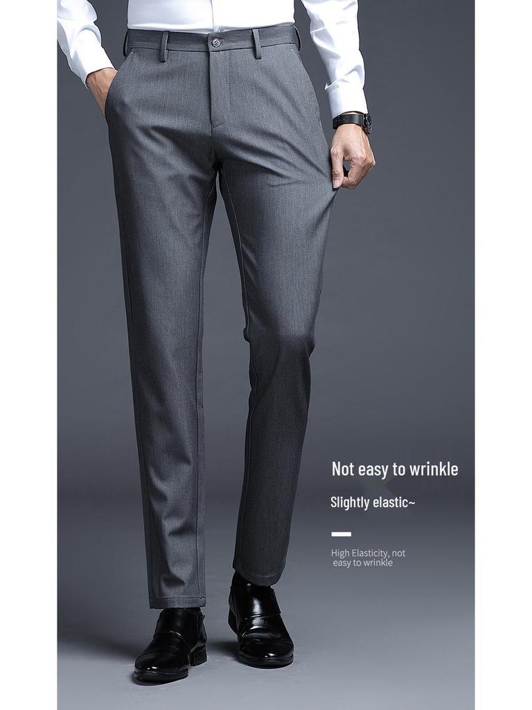 Men's Straight-Leg Casual Business Dress Pants - Breathable and High-Quality