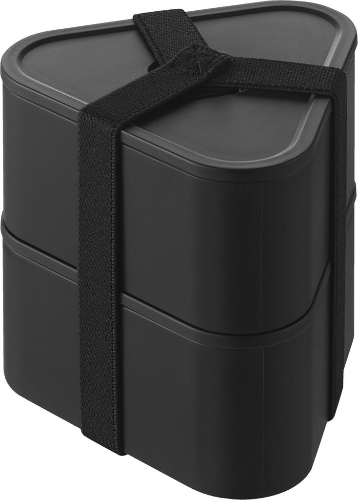 Yamazaki Tower Tower Airtight Rice Ball Set of W X D X H and Freezer 10471 Valve-Equipped Case, 2, Black, 10.6cm 9.8cm 10.3cm (2 Tiers), Microwave,
