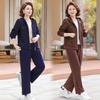 Stylish Plus Size Sportswear Set for Middle-Aged & Elderly Women - Spring & Autumn Casual Jacket