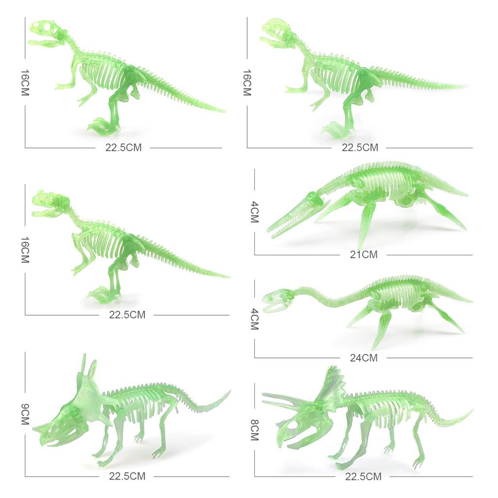 Archäologische Ausgrabung von Dinosaurierskelett-Fossilien, Leuchtendes Skelett, Tyrannosaurus, Morinda, Mosasaurus, Zusammenbaubare Verzierungs-Spielzeuge